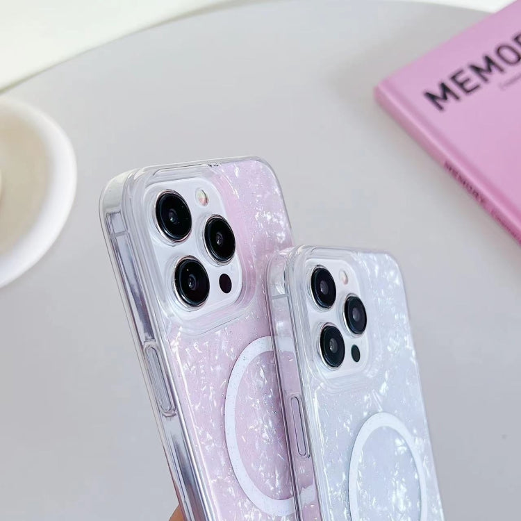 For iPhone 15 Pro Shell Texture MagSafe TPU Phone Case(Purple) - HoMEdemic™ 