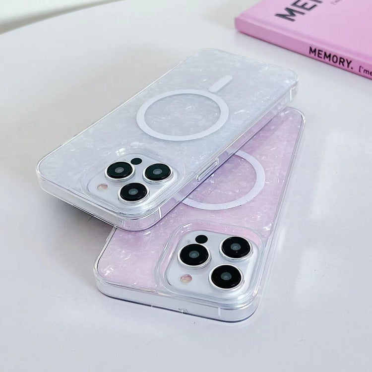 For iPhone 15 Pro Shell Texture MagSafe TPU Phone Case(White) - HoMEdemic™ 