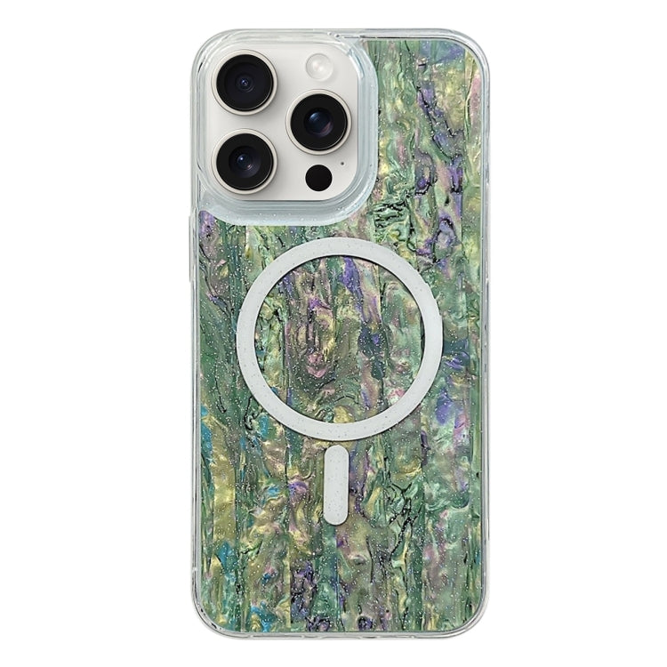 For iPhone 15 Pro Shell Texture Multicolor MagSafe TPU Phone Case(Sea Green) - HoMEdemic™ 
