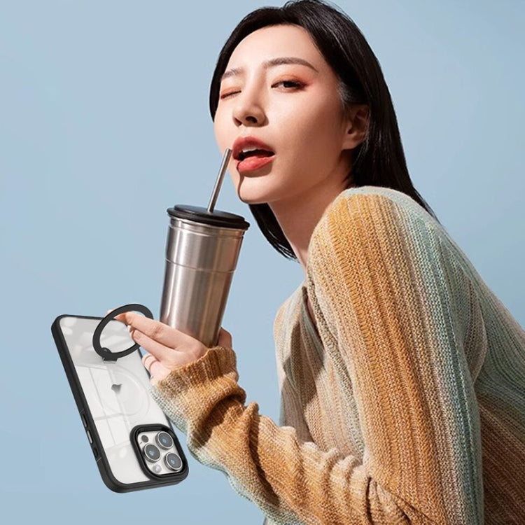 For iPhone 15 Pro Shield Armor MagSafe Holder Phone Case(Deep Purple) - HoMEdemic™ 