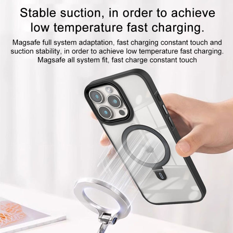 For iPhone 15 Pro Shield Armor MagSafe Holder Phone Case(Grey) - HoMEdemic™ 