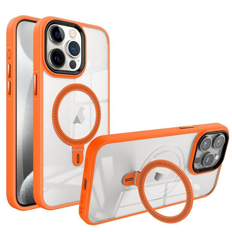 For iPhone 15 Pro Shield Armor MagSafe Holder Phone Case(Orange) - HoMEdemic™ 
