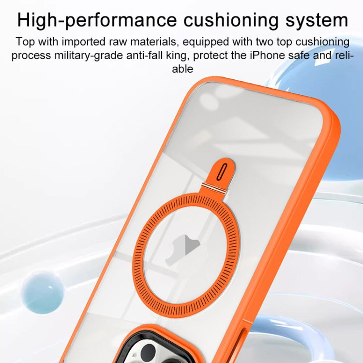 For iPhone 15 Pro Shield Armor MagSafe Holder Phone Case(Orange) - HoMEdemic™ 