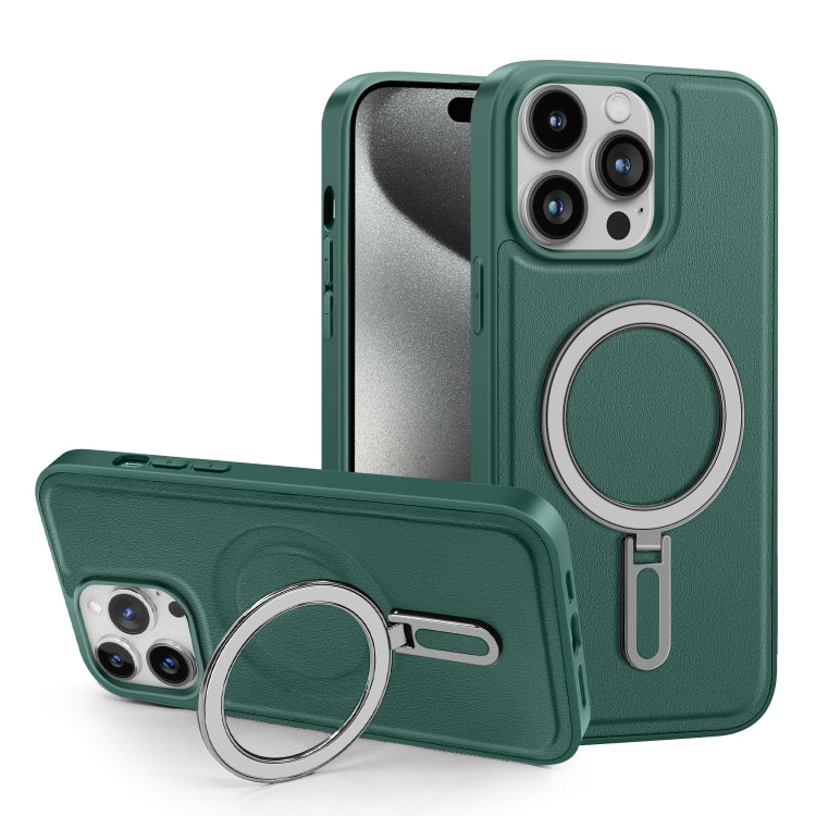 For iPhone 15 Pro Shield MagSafe Magnetic Holder Phone Case(Green) - HoMEdemic™ 