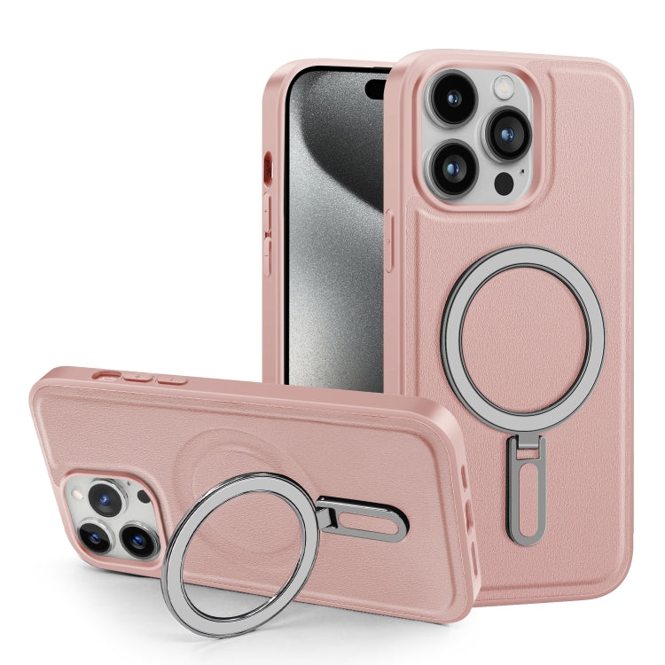 For iPhone 15 Pro Shield MagSafe Magnetic Holder Phone Case(Pink) - HoMEdemic™ 