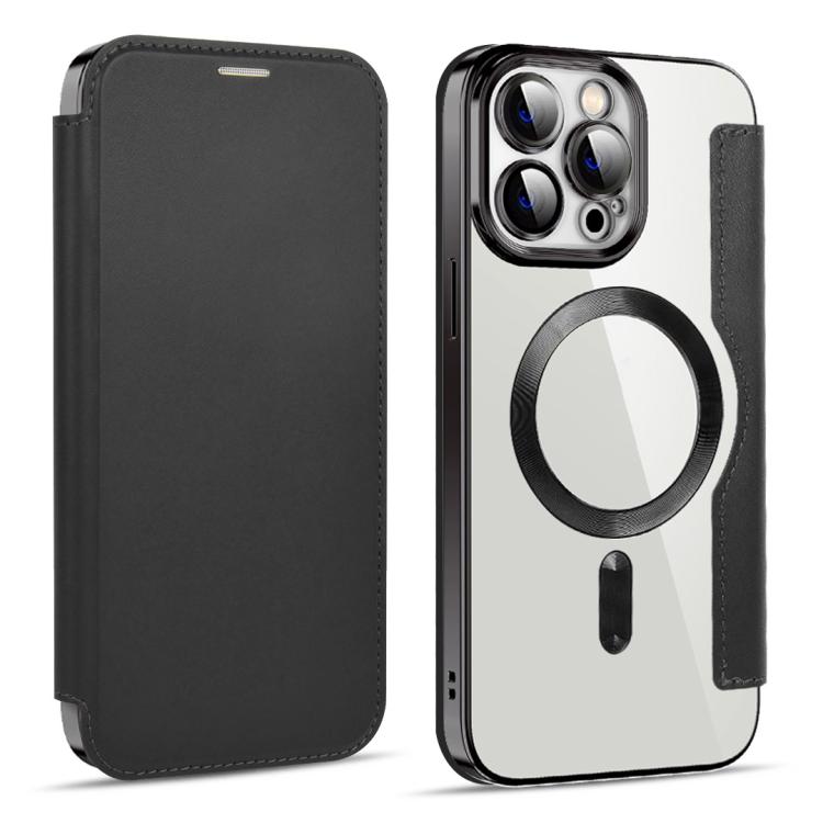 For iPhone 15 Pro Shield MagSafe RFID Anti-theft Leather Phone Case(Black) - HoMEdemic™ 