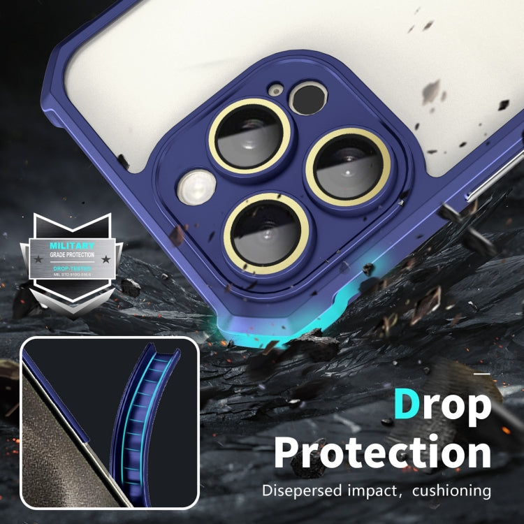 For iPhone 15 Pro Shockproof Acrylic Phone Case with Lens Glass Film(Blue) - HoMEdemic™ 