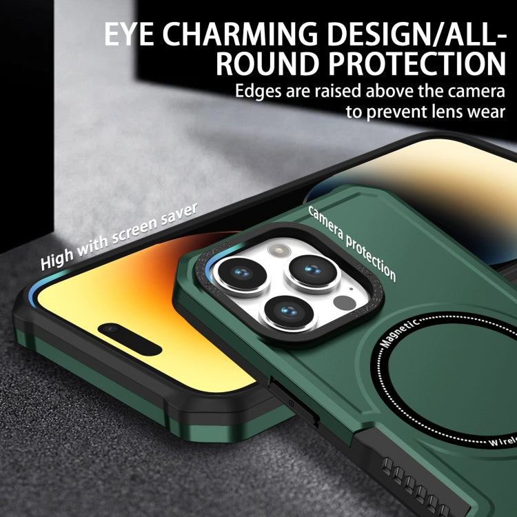 For iPhone 15 Pro Shockproof Armor MagSafe Phone Case(Dark Green) - HoMEdemic™ 