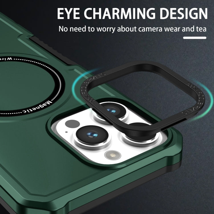 For iPhone 15 Pro Shockproof Armor MagSafe Phone Case(Dark Green) - HoMEdemic™ 