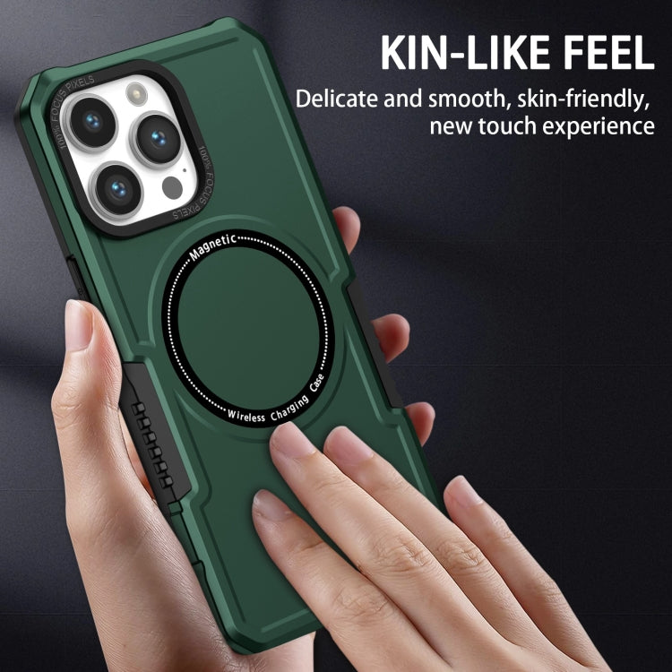 For iPhone 15 Pro Shockproof Armor MagSafe Phone Case(Dark Green) - HoMEdemic™ 