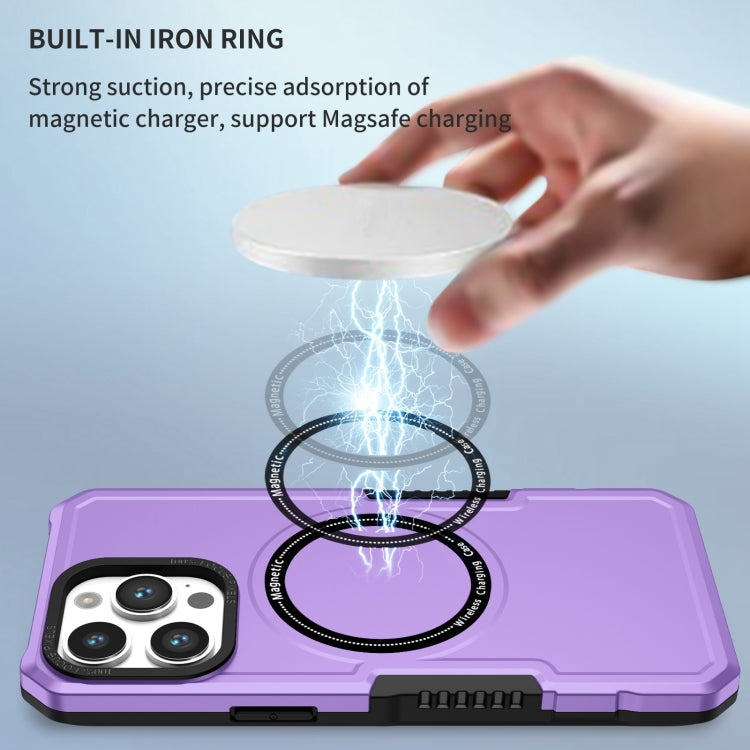 For iPhone 15 Pro Shockproof Armor MagSafe Phone Case(Purple) - HoMEdemic™ 