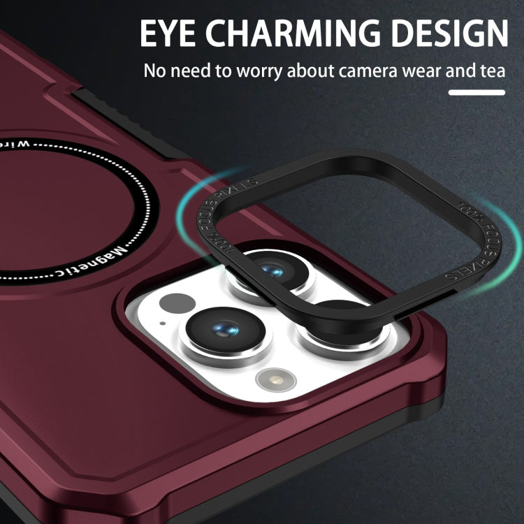 For iPhone 15 Pro Shockproof Armor MagSafe Phone Case(Wine Red) - HoMEdemic™ 