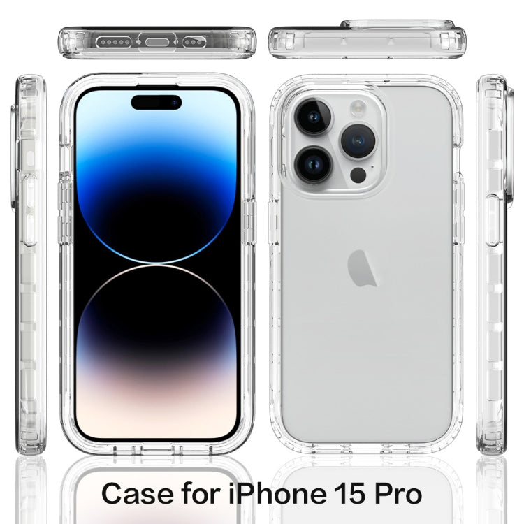 For iPhone 15 Pro Shockproof Clear Gradient PC + TPU Phone Case(Black) - HoMEdemic™ 
