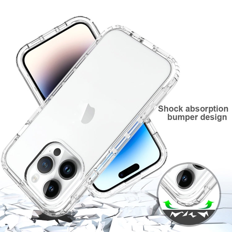 For iPhone 15 Pro Shockproof Clear Gradient PC + TPU Phone Case(Blue) - HoMEdemic™ 