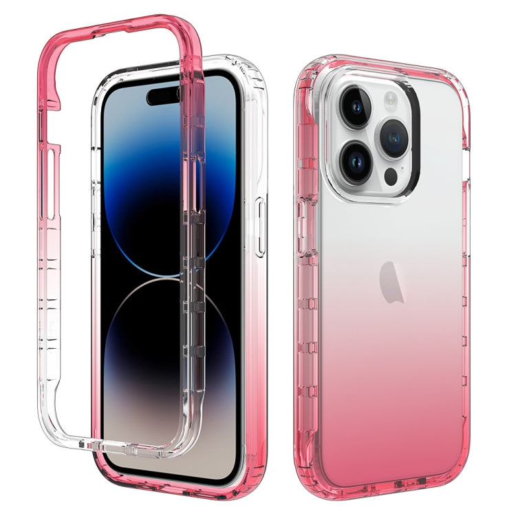 For iPhone 15 Pro Shockproof Clear Gradient PC + TPU Phone Case(Red) - HoMEdemic™ 