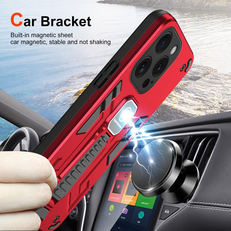 For iPhone 15 Pro Shockproof Holder Phone Case(Red) - HoMEdemic™ 
