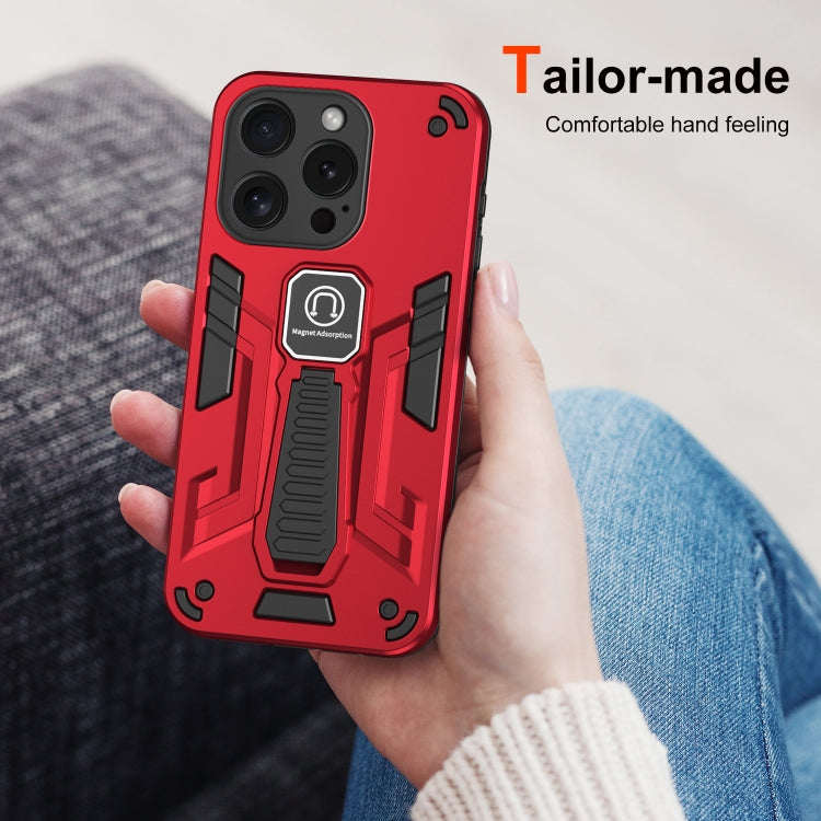 For iPhone 15 Pro Shockproof Holder Phone Case(Red) - HoMEdemic™ 