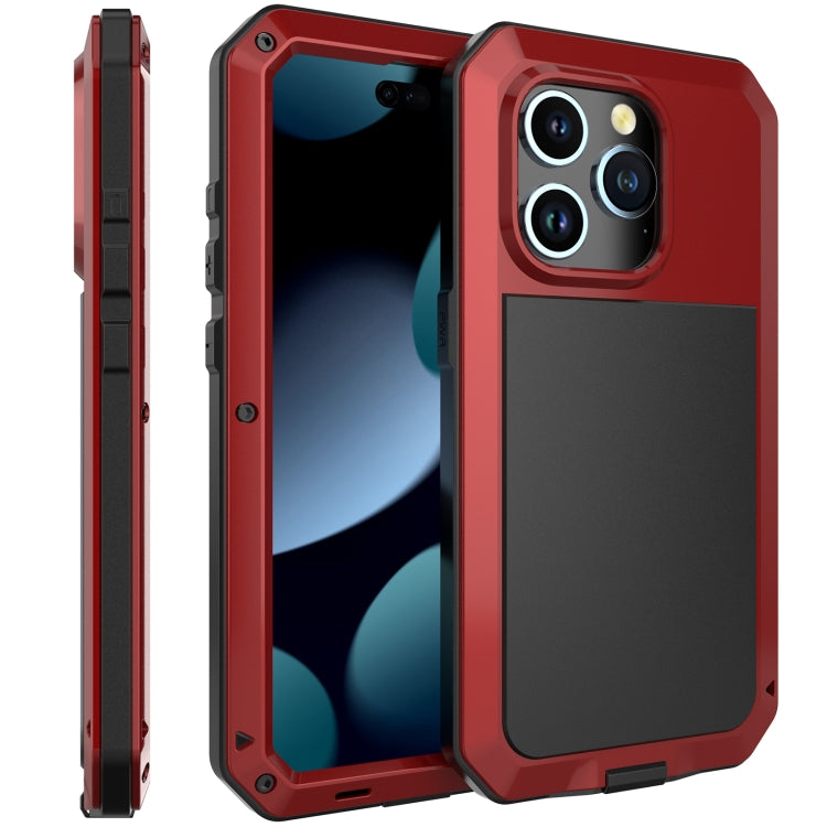For iPhone 15 Pro Shockproof Life Waterproof Dust-proof Metal + Silicone Phone Case(Red) - HoMEdemic™ 