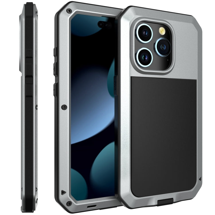 For iPhone 15 Pro Shockproof Life Waterproof Dust-proof Metal + Silicone Phone Case(Silver) - HoMEdemic™ 