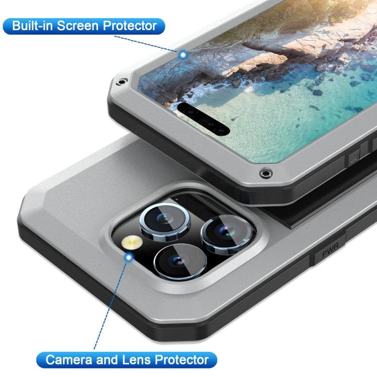 For iPhone 15 Pro Shockproof Life Waterproof Dust-proof Metal + Silicone Phone Case(Silver) - HoMEdemic™ 