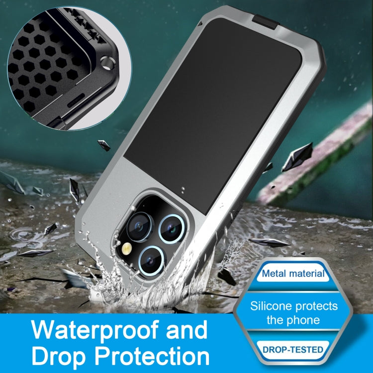 For iPhone 15 Pro Shockproof Life Waterproof Dust-proof Metal + Silicone Phone Case(Silver) - HoMEdemic™ 