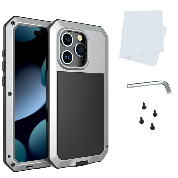 For iPhone 15 Pro Shockproof Life Waterproof Dust-proof Metal + Silicone Phone Case(Silver) - HoMEdemic™ 