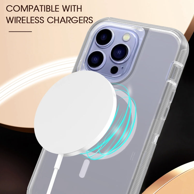 For iPhone 15 Pro Shockproof MagSafe Magnetic Phone Case(Transparent Grey) - HoMEdemic™ 