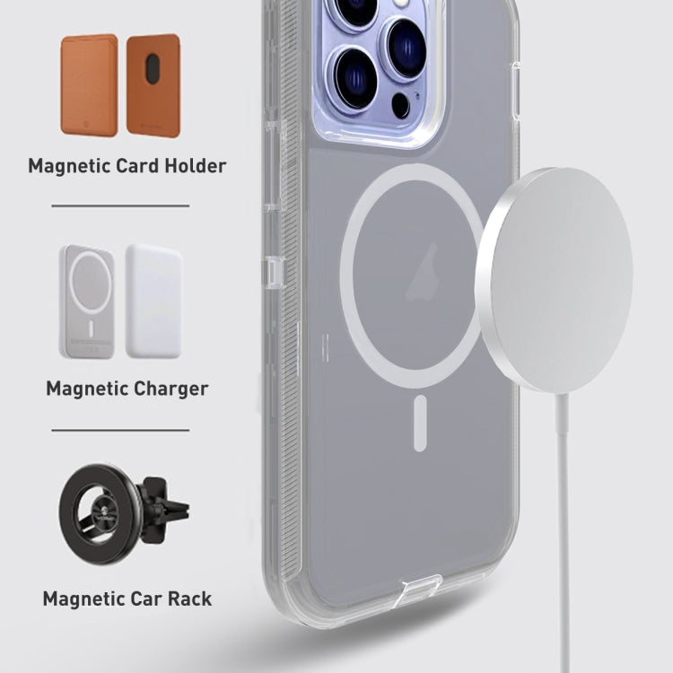 For iPhone 15 Pro Shockproof MagSafe Magnetic Phone Case(Transparent Grey) - HoMEdemic™ 