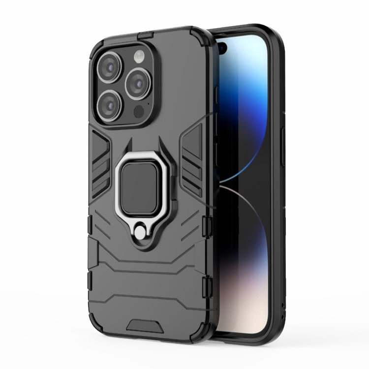 For iPhone 15 Pro Shockproof PC + TPU Holder Phone Case(Black) - HoMEdemic™ 