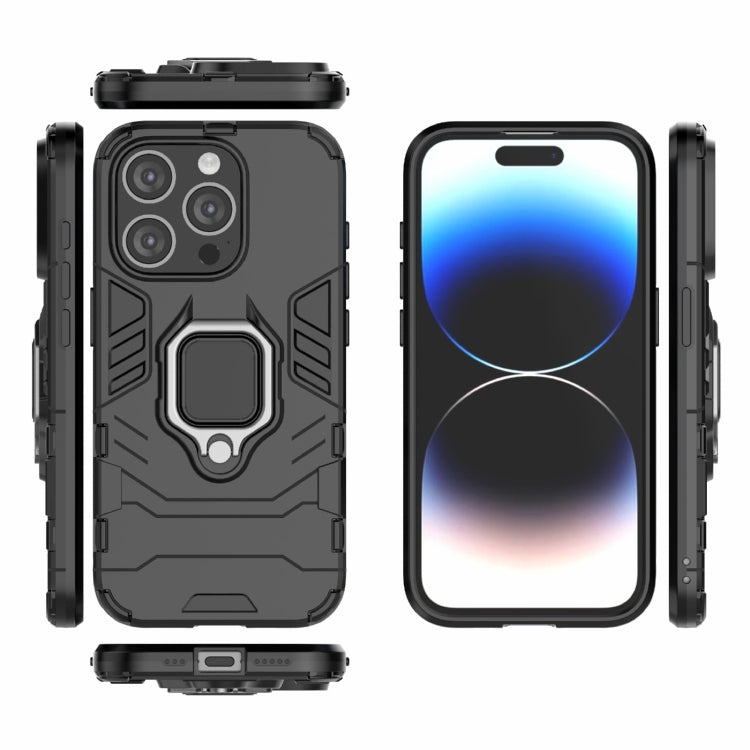 For iPhone 15 Pro Shockproof PC + TPU Holder Phone Case(Black) - HoMEdemic™ 
