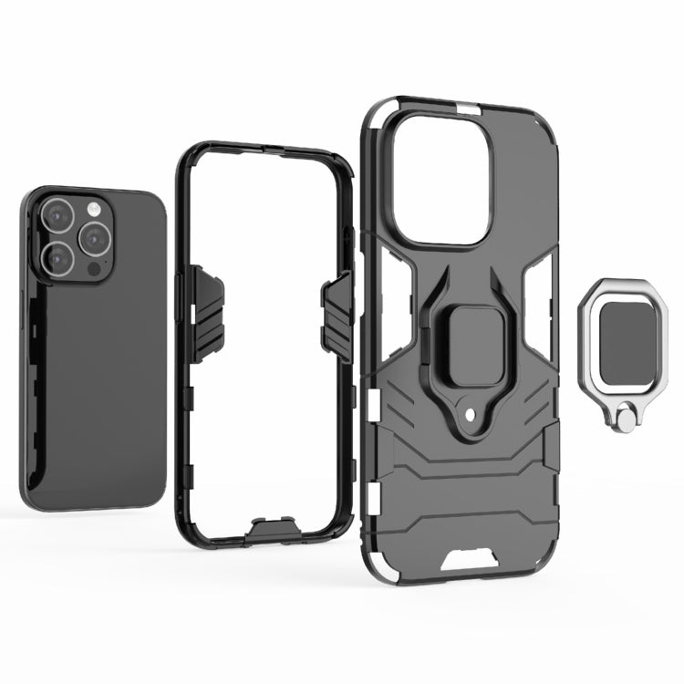 For iPhone 15 Pro Shockproof PC + TPU Holder Phone Case(Red) - HoMEdemic™ 