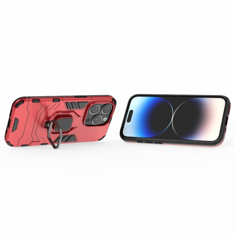For iPhone 15 Pro Shockproof PC + TPU Holder Phone Case(Red) - HoMEdemic™ 