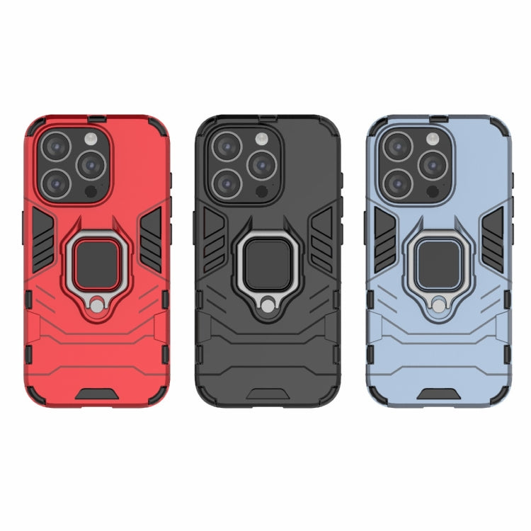 For iPhone 15 Pro Shockproof PC + TPU Holder Phone Case(Red) - HoMEdemic™ 