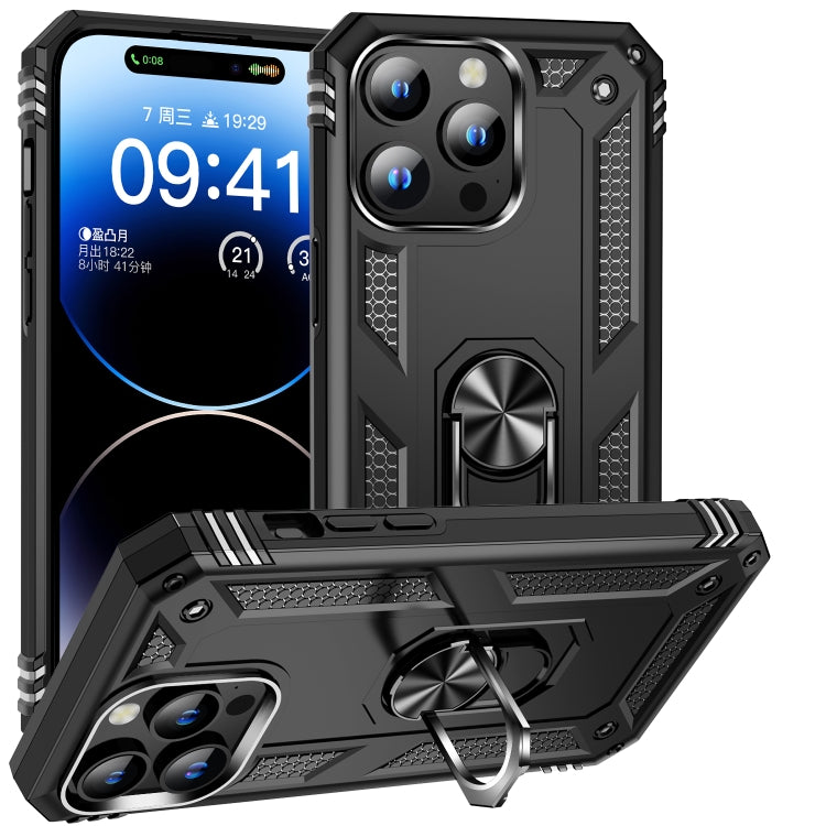 For iPhone 15 Pro Shockproof TPU + PC Phone Case with Holder(Black) - HoMEdemic™ 