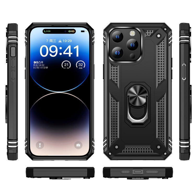 For iPhone 15 Pro Shockproof TPU + PC Phone Case with Holder(Black) - HoMEdemic™ 