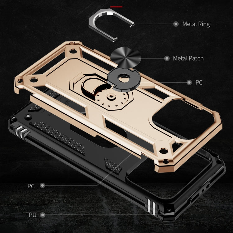 For iPhone 15 Pro Shockproof TPU + PC Phone Case with Holder(Gold) - HoMEdemic™ 