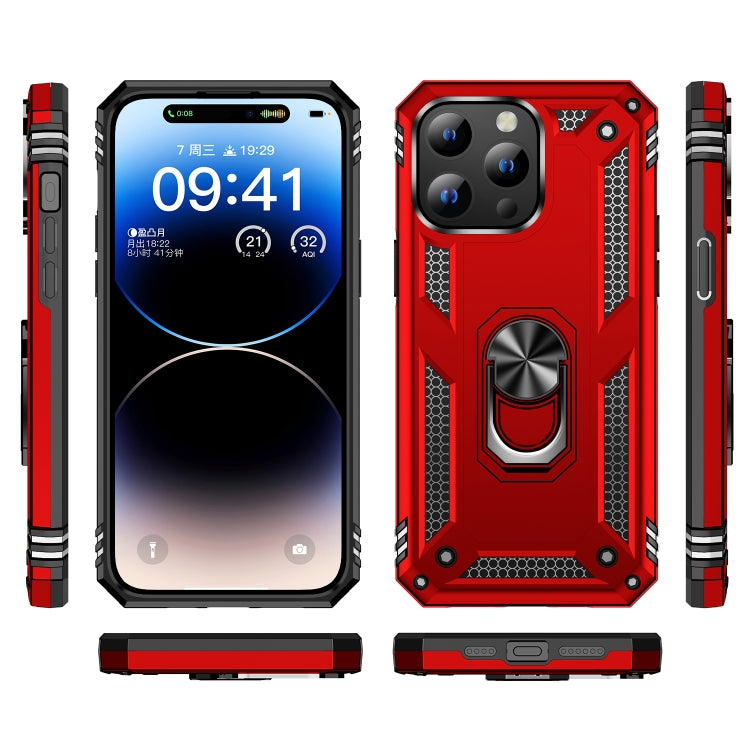 For iPhone 15 Pro Shockproof TPU + PC Phone Case with Holder(Red) - HoMEdemic™ 
