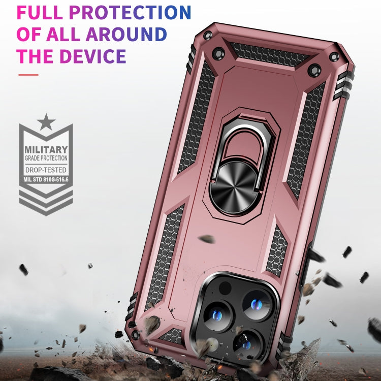 For iPhone 15 Pro Shockproof TPU + PC Phone Case with Holder(Rose Gold) - HoMEdemic™ 