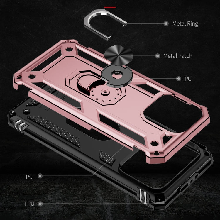 For iPhone 15 Pro Shockproof TPU + PC Phone Case with Holder(Rose Gold) - HoMEdemic™ 