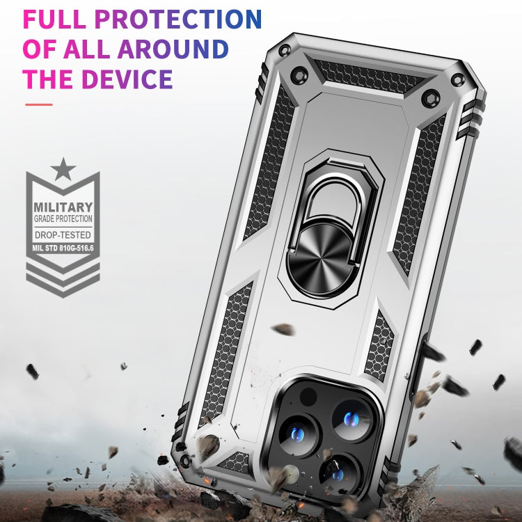 For iPhone 15 Pro Shockproof TPU + PC Phone Case with Holder(Silver) - HoMEdemic™ 