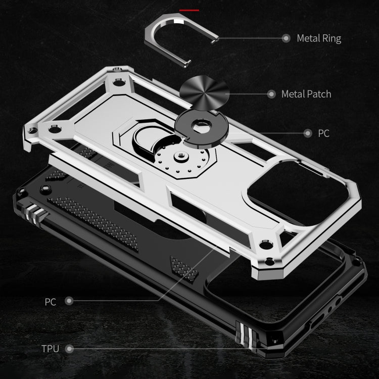 For iPhone 15 Pro Shockproof TPU + PC Phone Case with Holder(Silver) - HoMEdemic™ 