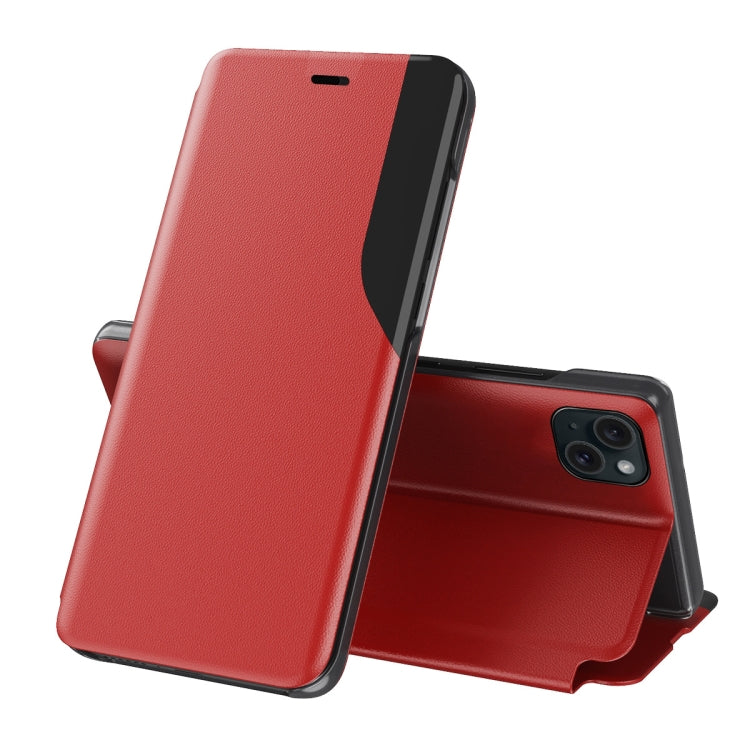 For iPhone 15 Pro Side Display Flip Leather Phone Case(Red) - HoMEdemic™ 