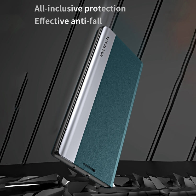 For iPhone 15 Pro Side Electroplated Adsorption Leather Phone Case(Light Blue) - HoMEdemic™ 