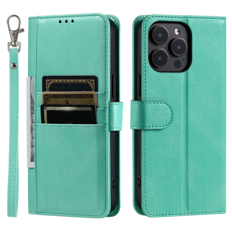 For iPhone 15 Pro Simple 6-Card Wallet Leather Phone Case(Green) - HoMEdemic™ 