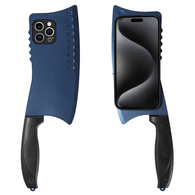 For iPhone 15 Pro Simulated Kitchen Knife TPU + PC Phone Case(Blue) - HoMEdemic™ 