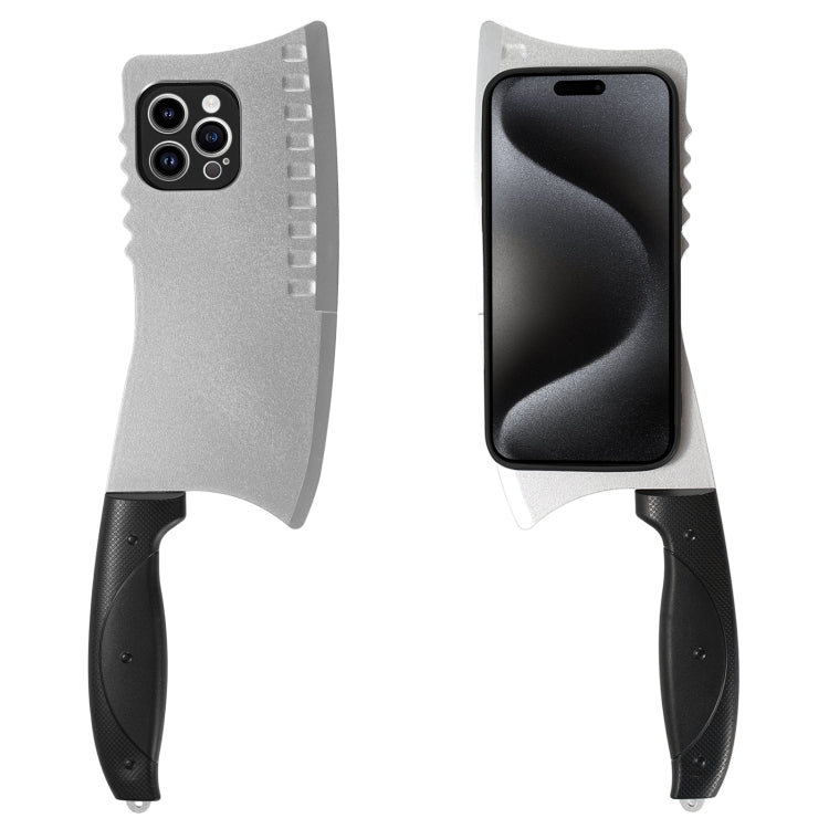 For iPhone 15 Pro Simulated Kitchen Knife TPU + PC Phone Case(Silver) - HoMEdemic™ 