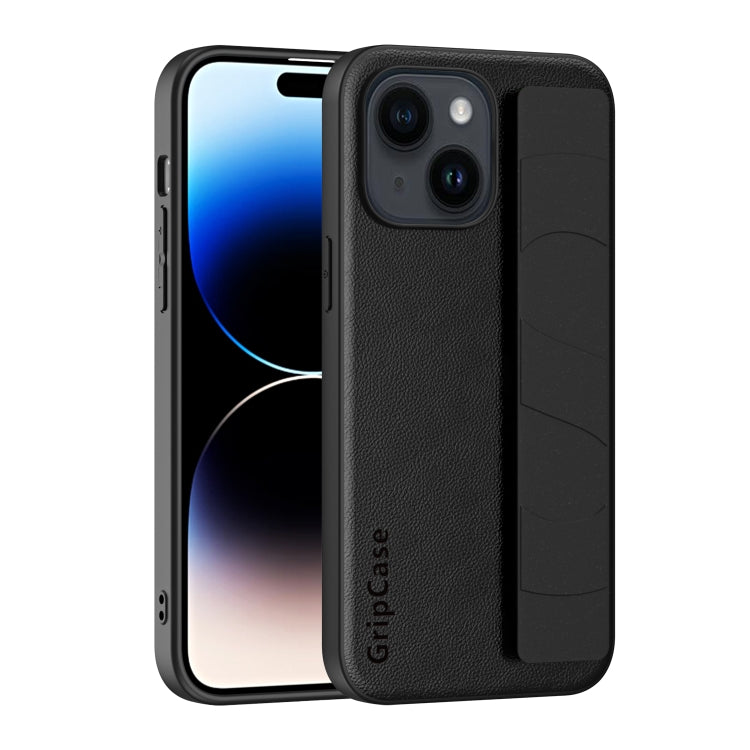 For iPhone 15 Pro Skin Elastic Wrist Grip Back Cover Phone Case(Black) - HoMEdemic™ 