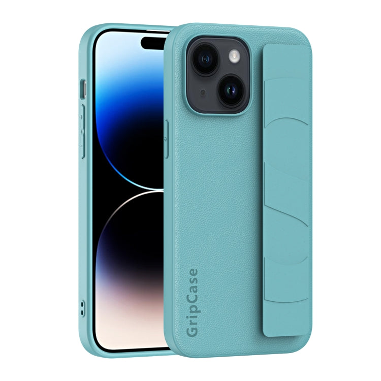 For iPhone 15 Pro Skin Elastic Wrist Grip Back Cover Phone Case(Blue) - HoMEdemic™ 