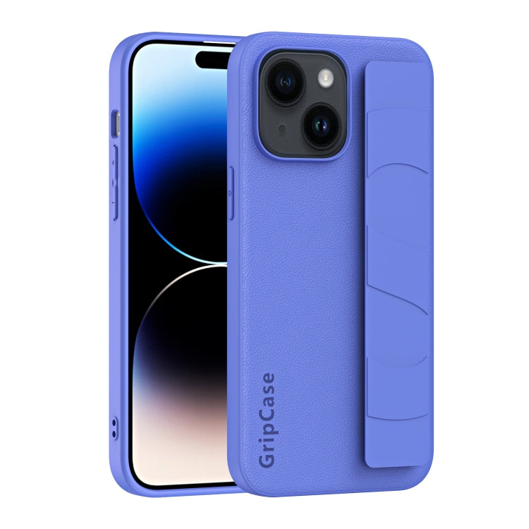 For iPhone 15 Pro Skin Elastic Wrist Grip Back Cover Phone Case(Purple) - HoMEdemic™ 