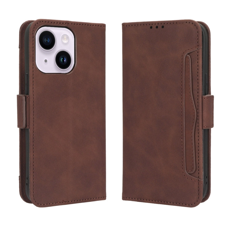 For iPhone 15 Pro Skin Feel Calf Texture Card Slots Leather Phone Case(Brown) - HoMEdemic™ 